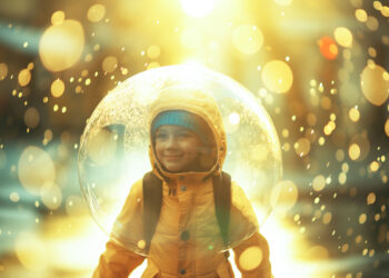 Photo of young boy walking in protective bubble - Nonostante il caldo, la replica del “grande gelo del secolo” è imminente. Previsioni meteo