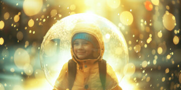 Photo of young boy walking in protective bubble - DIRETTA METEO, News Meteo, Previsioni Meteo, Viaggi