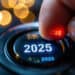 Close-up of a hand twisting the start button “2025” with the text 2024, 2025, 2026. Happy New Year “2025”, emphasizing career opportunities and business change - Meteo: anticiclone eccessivo, il Sud Italia pagherà un alto prezzo!