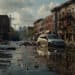 Urban Flooding with Submerged Cars and Overcast Sky - Meteo, Ognissanti con temperature estive nel cuore dell'autunno