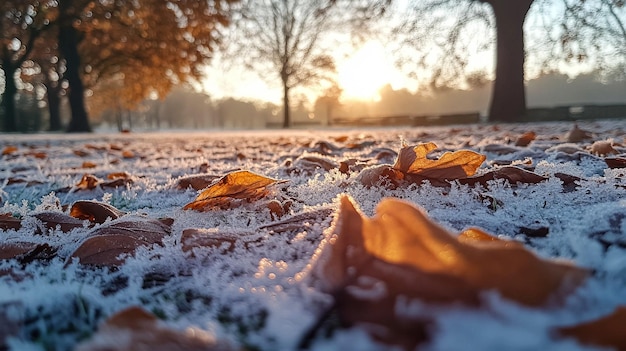 la fredda luce mattutina illumina le foglie cadute un parco tranquillo durante la fine dell autunno 954352 14296 - Fine dell’autunno: prime previsioni del tempo invernale