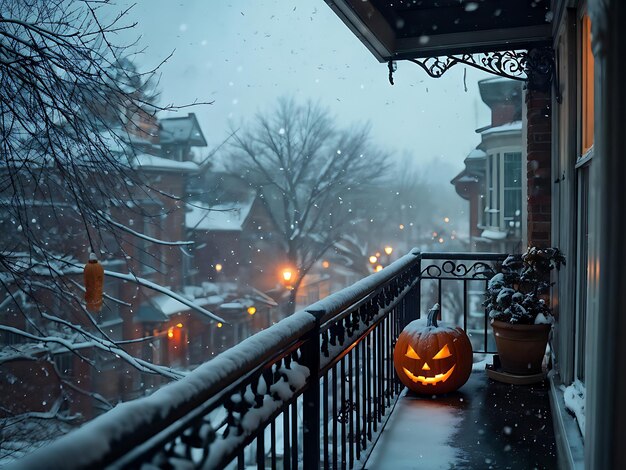 notte di halloween innevata sul balcone 1271117 9554 - Meteo: freddo intenso ad Halloween, arriva la prima neve?