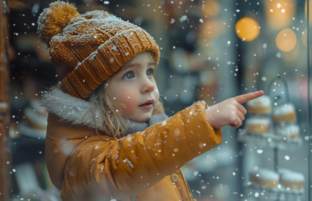 ragazza che indica i fiocchi di neve inverno 118124 344486 - Previsioni meteo prossimo inverno: ritorno della neve, fattore Niña decisivo