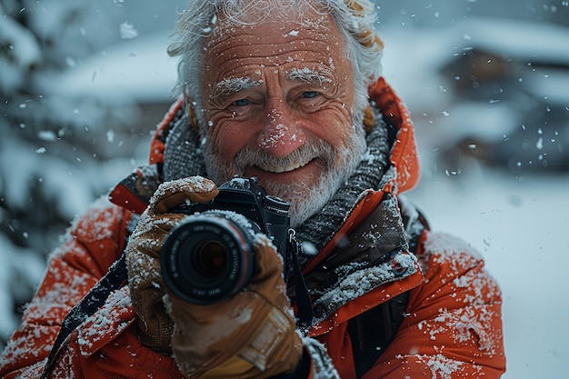 ritratto di un uomo anziano con una macchina fotografica per la celebrazione della giornata mondiale della fotografia 23 2151657290 - Allarme in Siberia per gelo e neve estremi, inverno da vecchi temeo in Europa