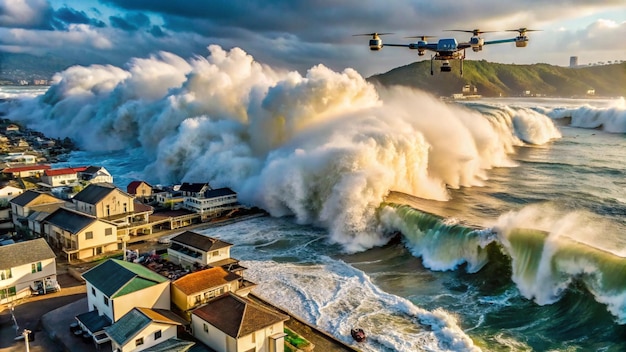 Drone affronta l’uragano Helene tra onde alte 6 metri