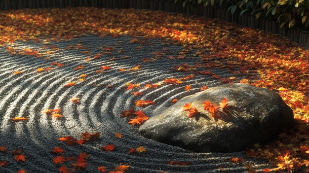 una grande roccia si riposa un giardino zen circondata da foglie d autunno 947498 13967 - Meteo: Ciclone autunnale in corso, i dettagli