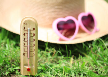 Thermometer on grass close-up - Meteo: arriva un freddo invernale, possibile rischio di gelate notturne